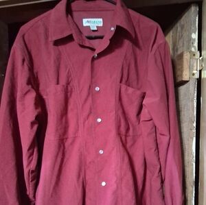 Haband Red Casual Button Down Shirt